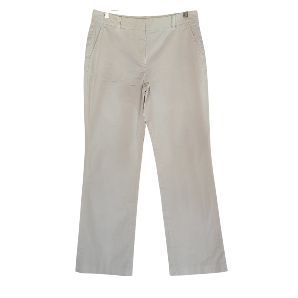 Talbots Signature White Straight Leg Pants Size 8 Stretch Cotton Classic Modern
